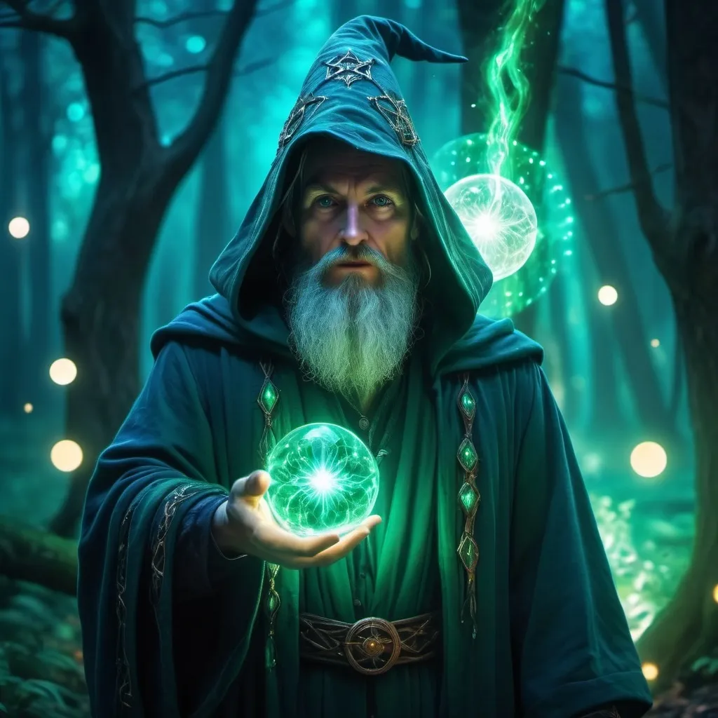 Prompt: a wizard with orbs of mana