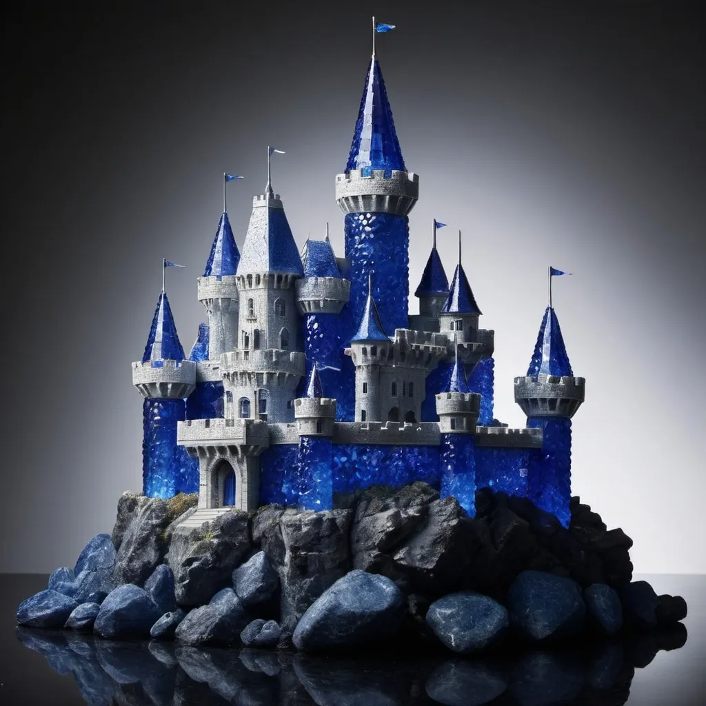 Prompt: a castle made out of sapphires