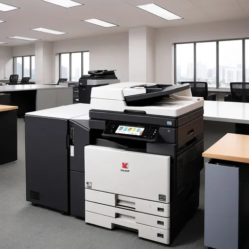 Prompt: sharp brand copier color toner in office environmentt