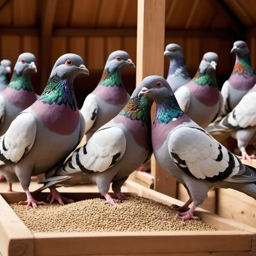 Prompt: [Scene: A serene pigeon loft, with pigeons cooing softly and trainers quietly tending to their birds.]

Voiceover: "In the world of pigeon racing, every flight begins with the right nutrition."

[Cut to a variety of Performance Pigeon Feed products neatly displayed.]

Voiceover: "Introducing Performance Pigeon Feed – meticulously crafted for champions."

[Show trainers pouring Performance Pigeon Feed into feeding trays, with pigeons eagerly pecking at it.]

Voiceover: "Formulated with premium ingredients and enriched with essential nutrients, it fuels peak performance."

[Display close-ups of pigeons with vibrant feathers and bright eyes, a testament to their optimal health.]

Voiceover: "From start to finish, Performance Pigeon Feed supports endurance, feather quality, and overall well-being."

[Cut to testimonials from top breeders and trainers, expressing their satisfaction with Performance Pigeon Feed.]

Trainer 1: "With Performance Pigeon Feed, our birds stay strong and focused throughout the racing season."

Trainer 2: "It's the cornerstone of our training regimen, delivering results we can depend on."

[Show pigeons flying gracefully through the air, symbolizing their agility and strength.]

Voiceover: "Don't just race – dominate. Choose Performance Pigeon Feed and unleash your pigeons' potential."

[Display the Performance Pigeon Feed logo and website.]

Voiceover: "Visit our website today and discover why Performance Pigeon Feed is trusted by champions worldwide."

[Fade out with a tranquil image of pigeons resting comfortably in their loft.]

Voiceover: "Performance Pigeon Feed – where excellence takes flight."

[End with the product slogan and contact information.]