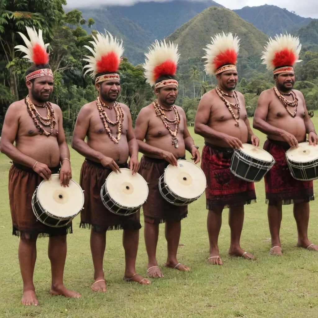 Prompt: A music tradition transmission in PNG