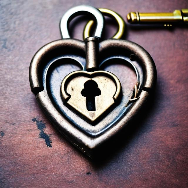 Prompt: heart within lock and key