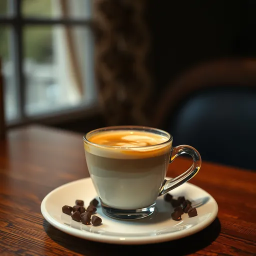 Prompt: coffee in the table looking very creamy and yummy. Make it cinematic and dramatic, like something was dropped on it