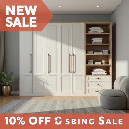 Prompt: Create a social media post.
A fitted wardrobe selling business wants to attract new customers offering their sping sale 10% off discount. The business is called "Glide & SLide". Create a post for them
