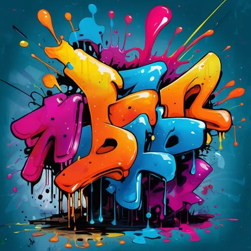 Prompt: Colorful graffiti illustration of a album cover write Bonus, paint splashes,