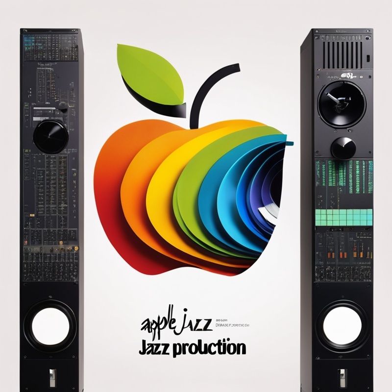 Prompt: Corporate image of Apple Jazz Production words