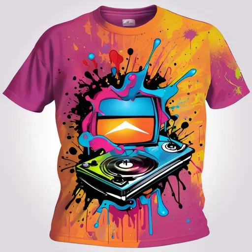 Prompt: Colorful graffiti illustration of a album cover write Bonus, paint splashes, vector t-shirt