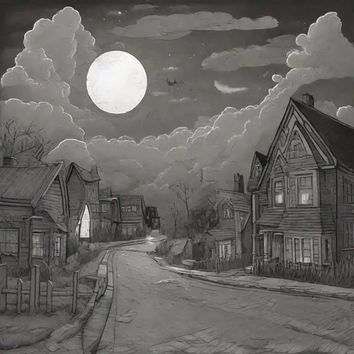 Prompt: ((comic book pages of chalkboard illustrations))
LAUREN & The Wind Monsters
children's book illustrations

a dark, cloudy windy night
suburban neighbourhood