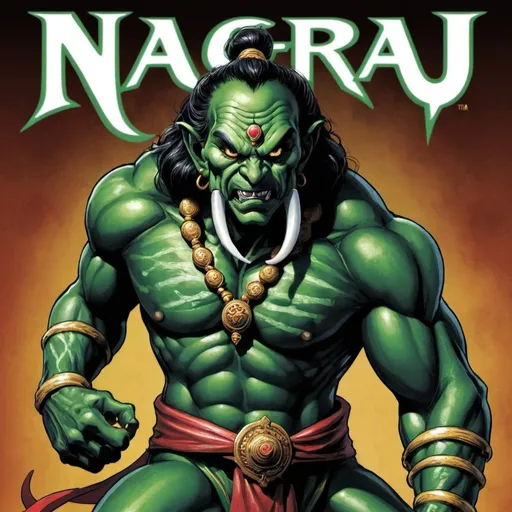Prompt: create a cover art for Nagraj , but with the style of Tim Jacobus