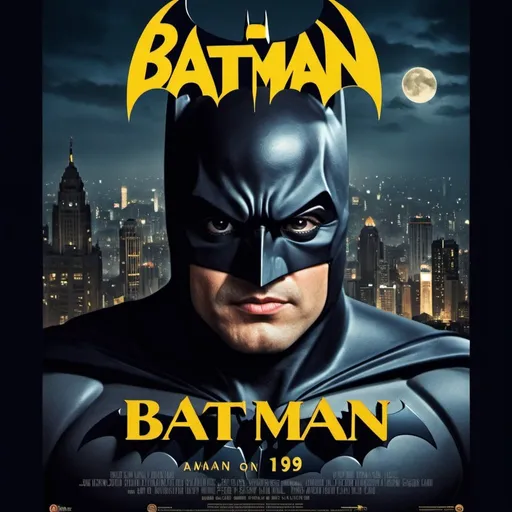Prompt: Create a Movie Poster , but the movie poster should resemble movie poster of Bollywood movies from golden age and the Theme of the Movie Poster is Batman 1989