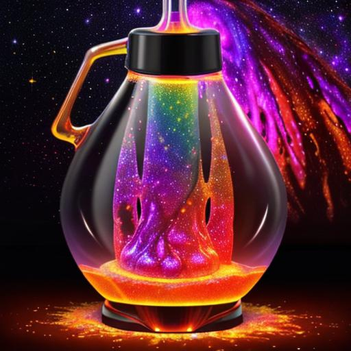 Prompt: The universe in a lava lamp, liquid, fractals, detailed, metal maze, bright colors, lava lamp, space, galaxy, glitter, lava lamp