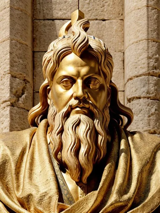 Prompt: A Portrait of Plato, gilded robes, detailed, colorful, award-winning CGI, HD, amazing, scrolls, Trees, roots, Athens