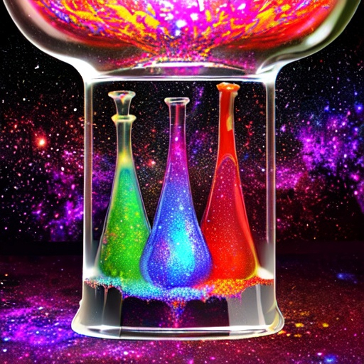 Prompt: The universe in a lava lamp, liquid, fractals, detailed, metal maze, bright colors, lava lamp, space, galaxy, glitter, lava lamp