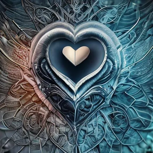 Prompt: perfectly drawn digital illustration of broken heart, heart shaped, closeup, highly detailed, dynamic, cinematic, professional, vivid color, animated, background metal, background highly detailed 3d 
 