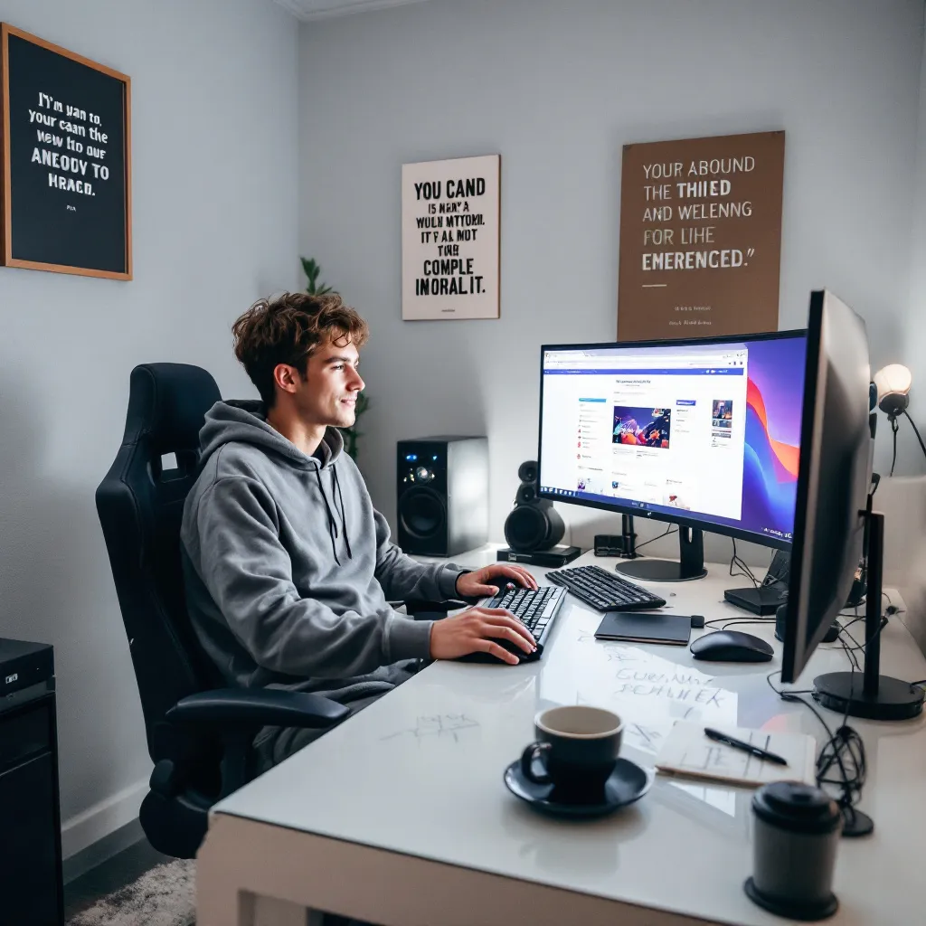Prompt: Trabajo con internet desde casa