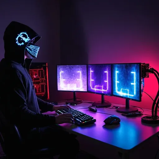 Prompt: Hacker gaming leds nice 