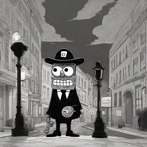 Prompt: SpongeBob noir