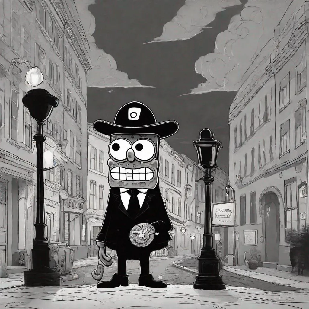 Prompt: SpongeBob noir