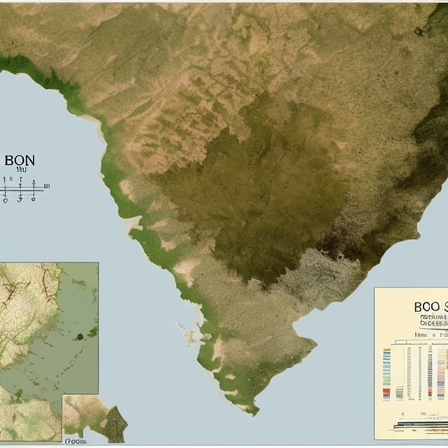 Prompt: Create a map of Bo lake showing soil types, the following nations: telangana, Bo Boom.