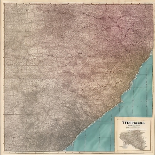 Prompt: Create a map of telangana showing soil types in 1956 black and white