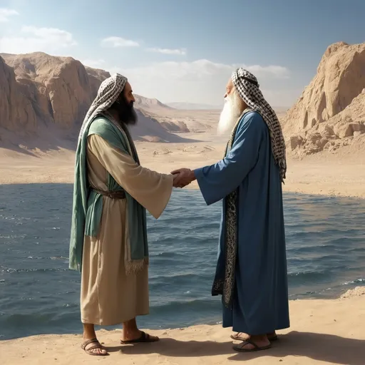 Prompt: The meeting of the two seas. during the era of the Prophet Moses 8k