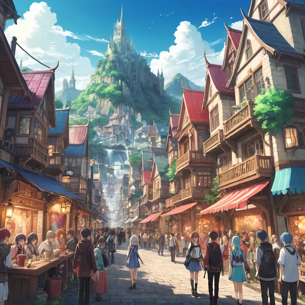 Fantasy world, Anime style, Colorfull, Calm, Friendl...