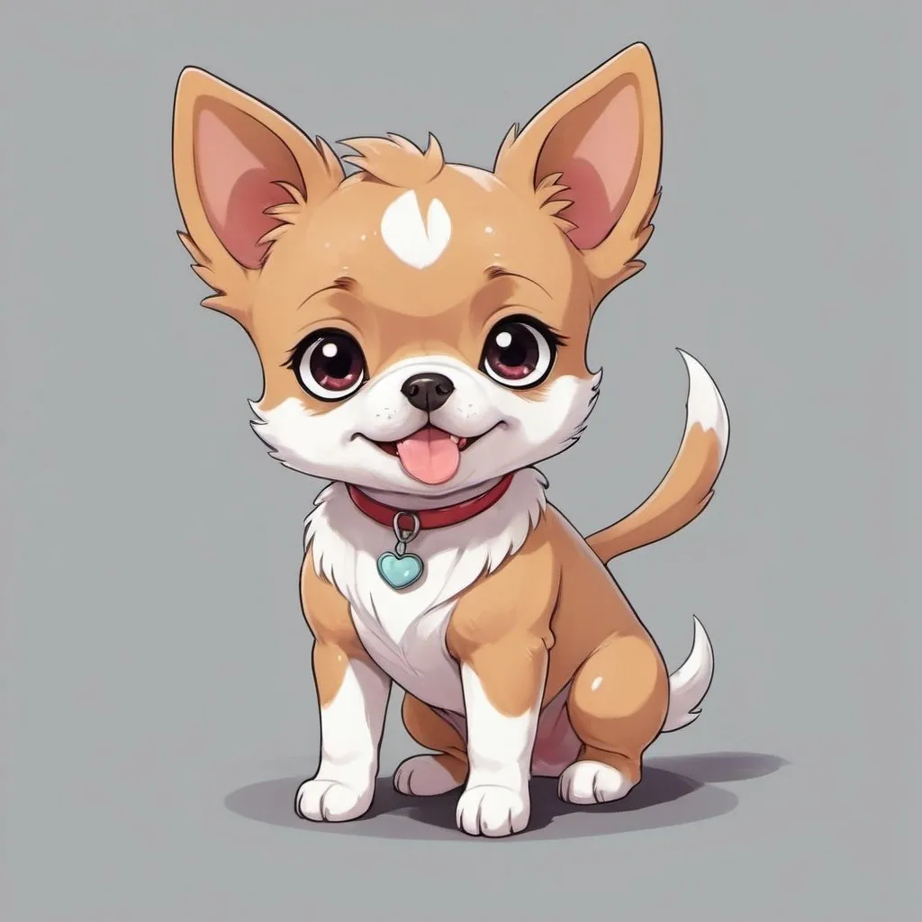 Prompt: cute little anime dog