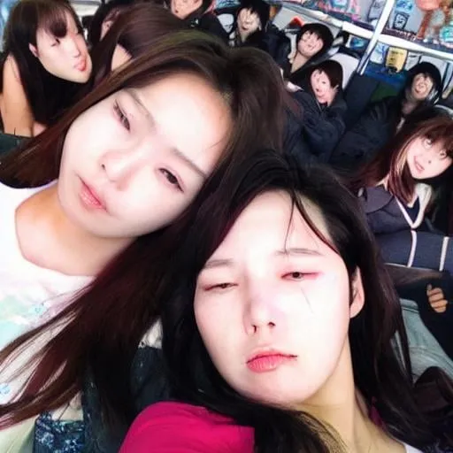 Prompt: dead korean women selfie