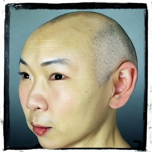 Prompt: asian bald woman