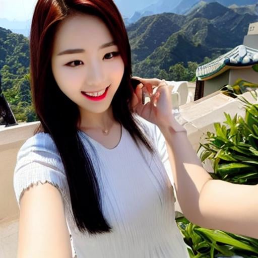 Prompt: beautiful korean woman selfie