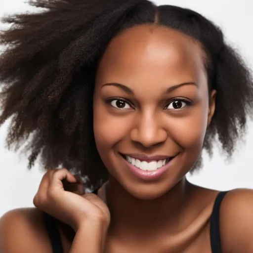 Prompt: balding black woman