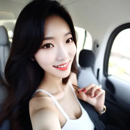 Prompt: skinny korean women selfie
