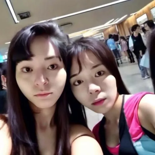 Prompt: dead and disturbing korean woman selfie