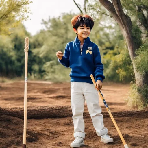 Prompt: jaemin nct with a big stick