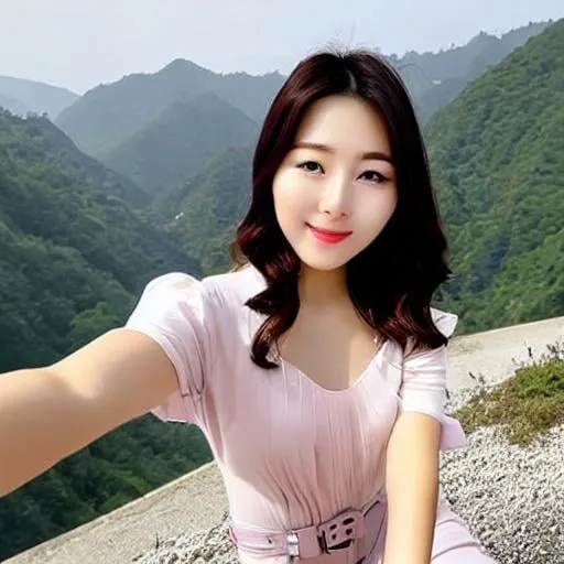 Prompt: beautiful korean woman selfie