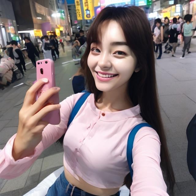 Prompt: korean woman selfie idol