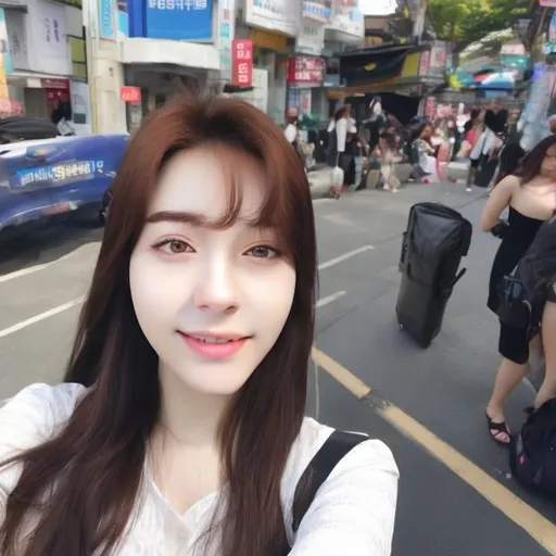 Prompt: korean woman idol selfie