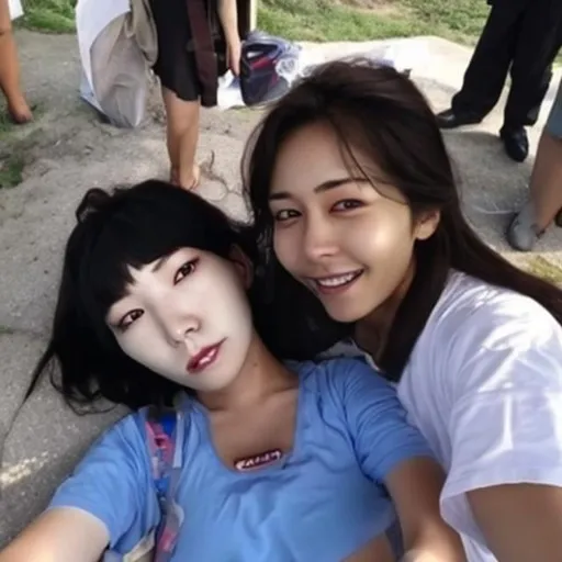 Prompt: dead korean woman selfie