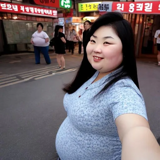 Prompt: fat korea woman selfie