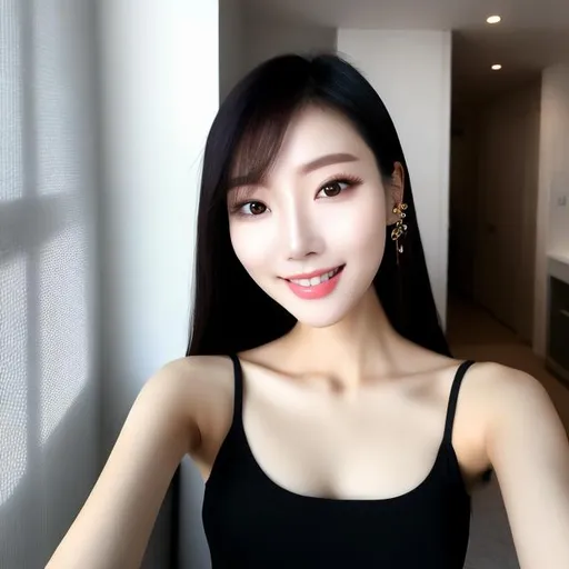 Prompt: skinny korean women selfie
