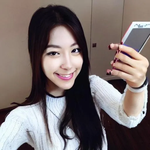 Prompt: selfie of pretty Korean girl