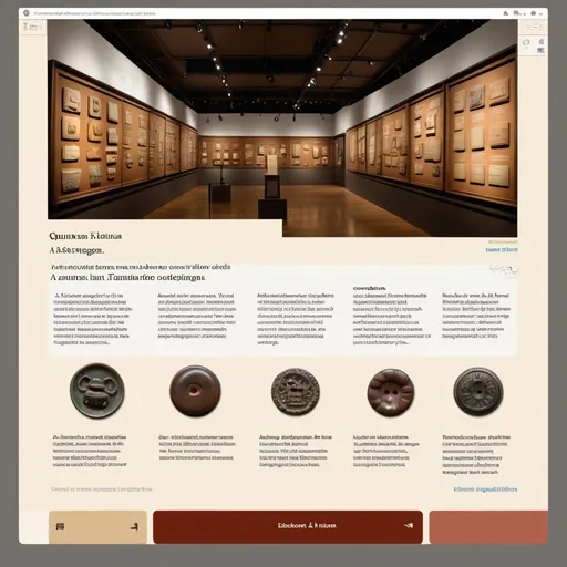 Prompt: A museum website design that highlights Español, 普通话, and Tagalog as 3 alternative language translations with large, clearly labeled buttons for each language with room underneath those buttons for detailed descriptions of the collection item