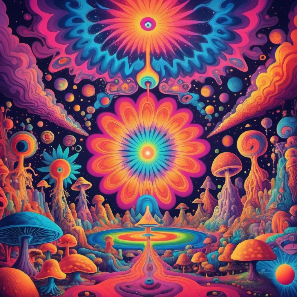 Prompt: A colorful representation of the psychedelic experience