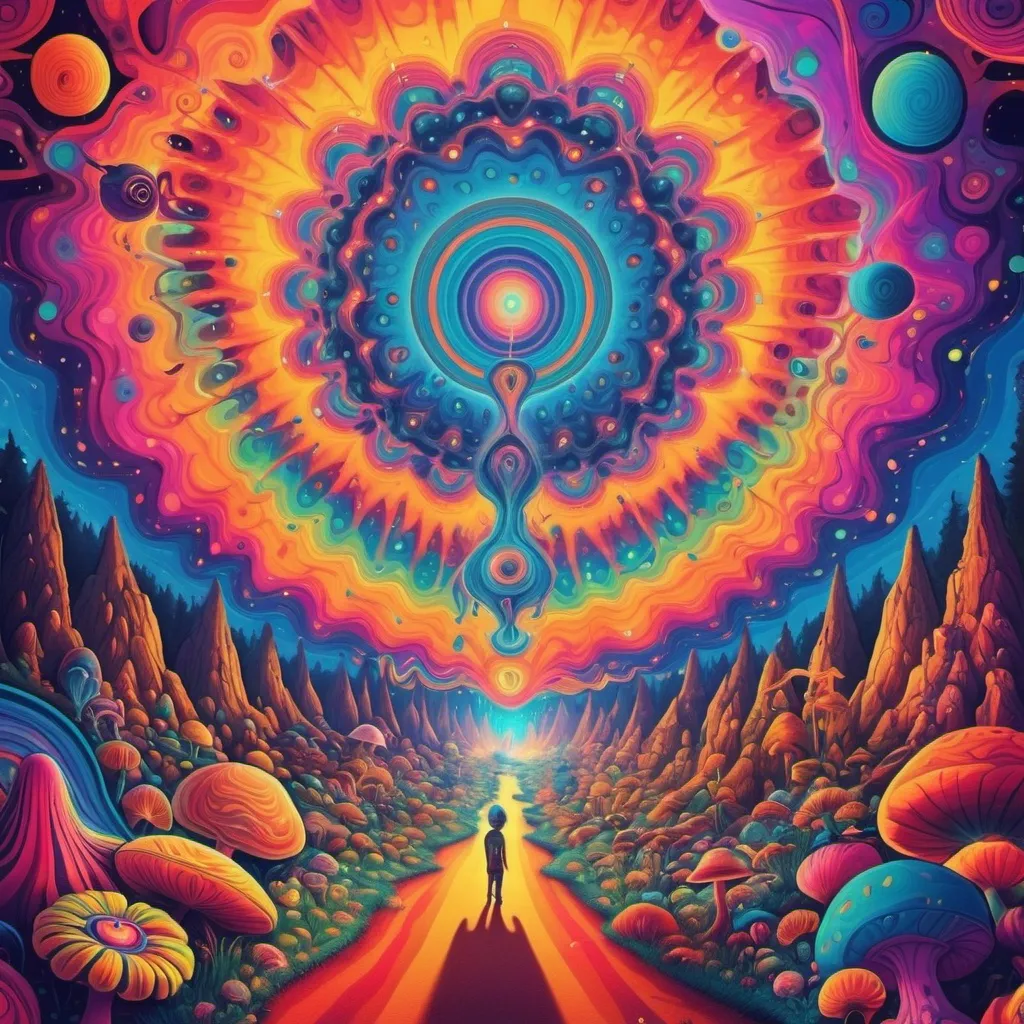 Prompt: A colorful representation of the psychedelic experience