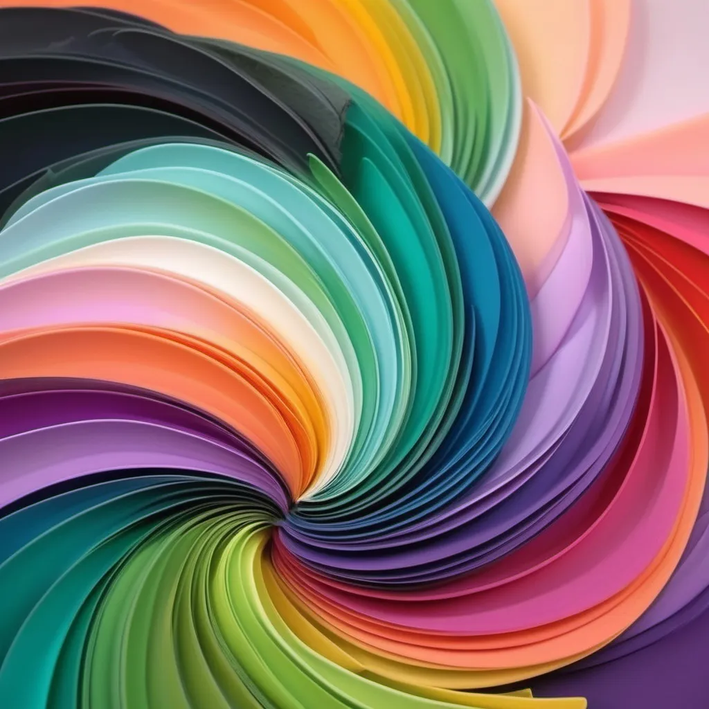 Prompt: A swirl of black to red to peach to orange to mustard to yellow to lime to neon green to moss green to forest green to sea green to turquoise to electric blue to navy to eggplant to bright purple to lavender to magenta to carnation pink to salmon to light pink to white