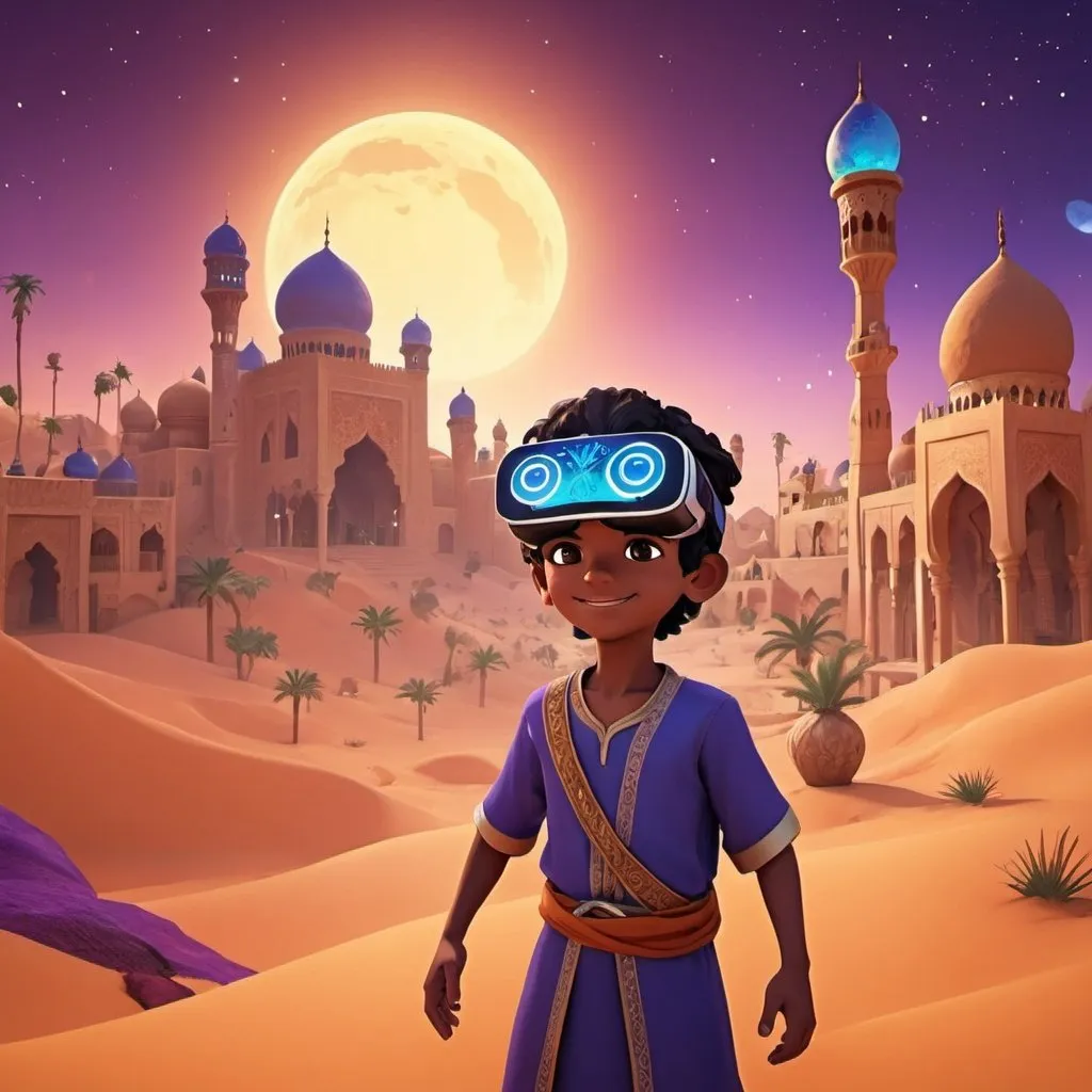 Colorful VR game of Arabian Nights - like world with...