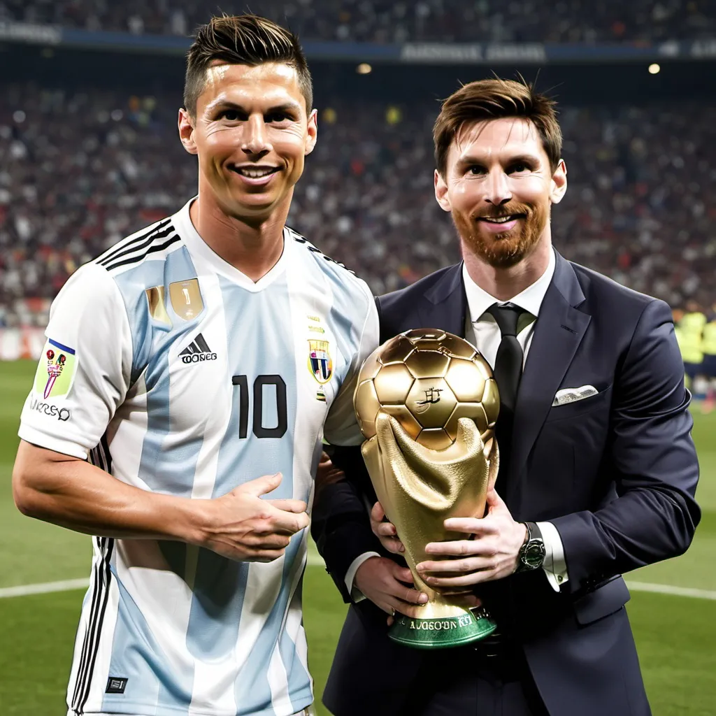 Prompt: Christiano ronaldo with lionel messi