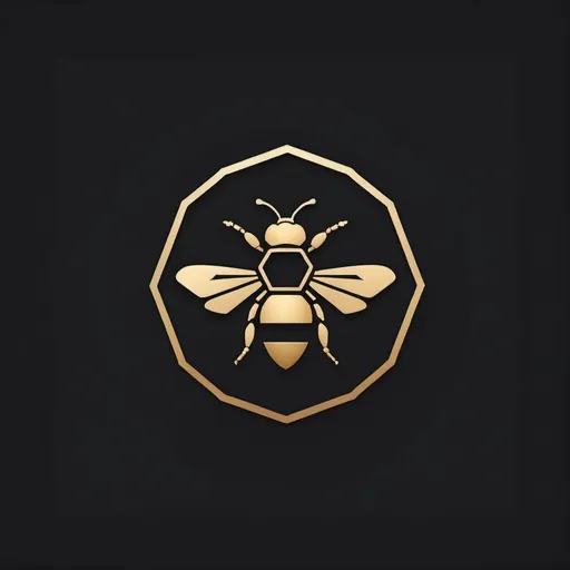 Prompt: Minimalistic logo featuring a bee, AB initials, clean and simple design, sleek lines, high-quality, professional, modern, minimalistic, black and gold tones, polished finish, polished finish, geometric shapes, subtle elegance, sophisticated, luxury branding, premium quality, stylish, refined design