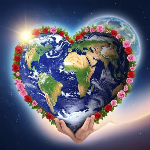 Prompt: Create image of beautiful love and peace on the earth 