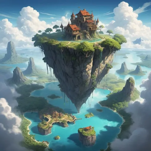 Prompt: Long ago, nestled beyond the clouds and hidden from the eyes of most, existed a wondrous place known as the Sky Island. This magical island floated high above the earth, held aloft by mysterious powers and ancient enchantments. But what few knew was that this serene paradise had been plagued by a dark curse, one that only a special hero could break. This is the tale of a brave boy named Alex and his journey to free the Sky Island from its long-standing curse.